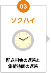 3 ソクハイ 配送料金の返答と集荷時間の返答